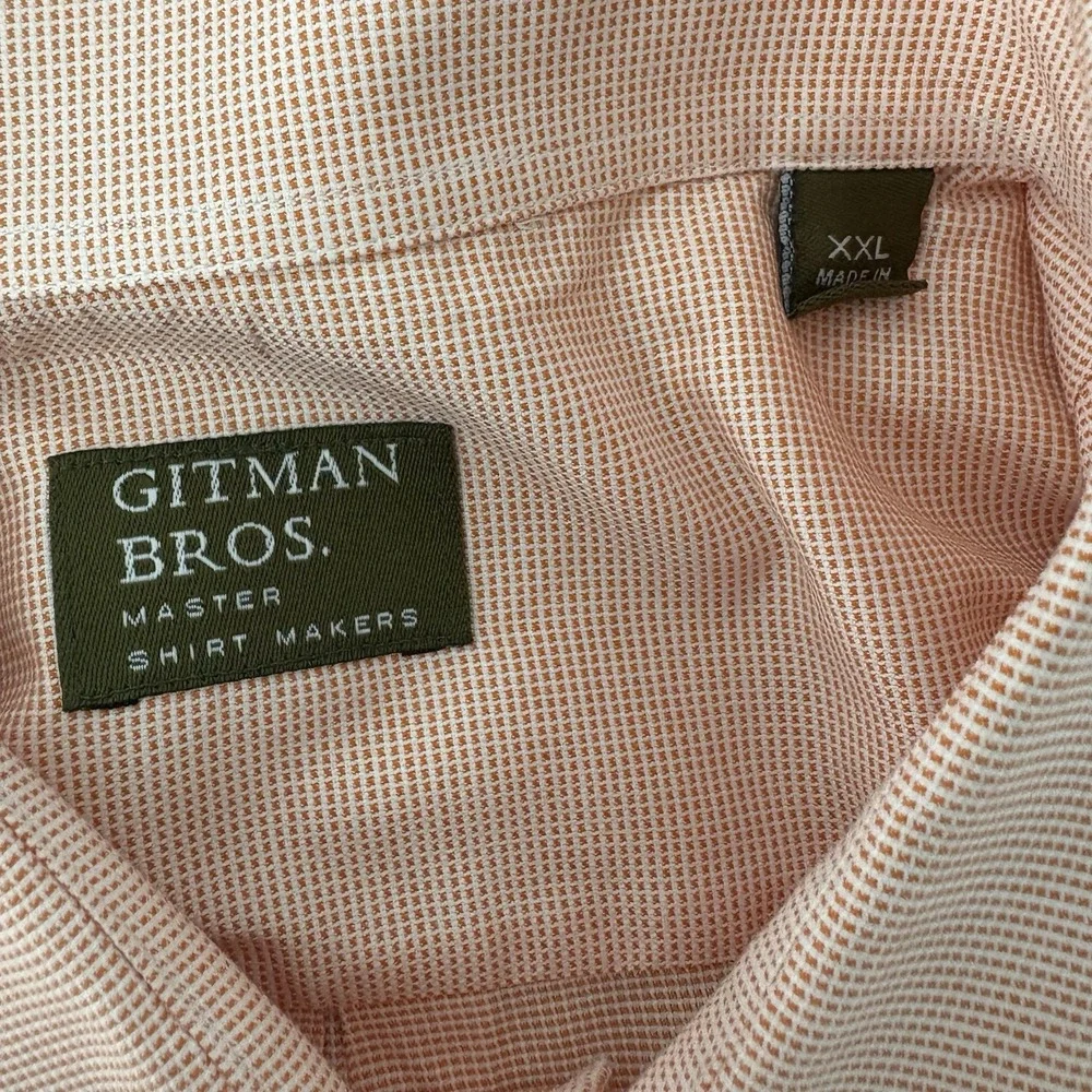 Gitman Bros Men's 2XL Pink 100% Cotton Check Button Down Long Sleeve Dress Shirt